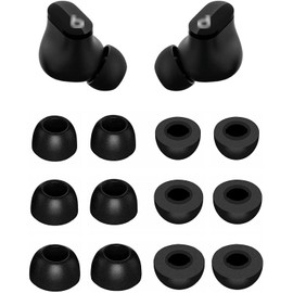 Rqker Foam Ear Tips Compatible with Beats Studio Buds + Plus, S/M/L Sizes 6 Pairs Soft Memory Foam Replacement Tips Earbuds Covers Eartips Compatible with Beats Studio Buds +, Black 12