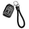 JOYEAR Key Fob Cover, Silver-black, For Chevy/GMC-C/5 Buttons