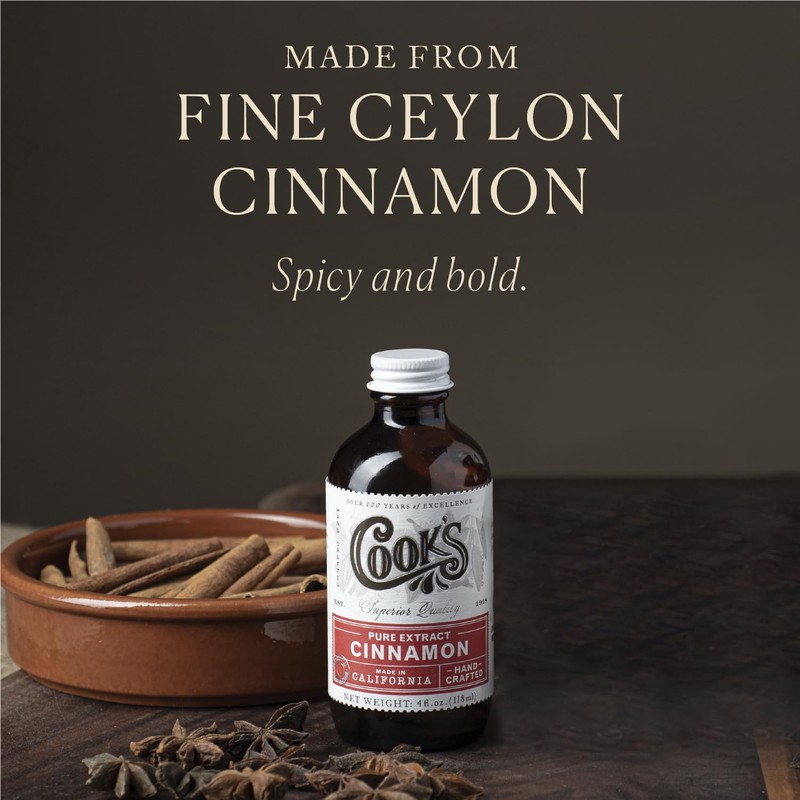 Cook's Pure Cinnamon Extract Made From Fine Ceylon Cinnamon, Premium