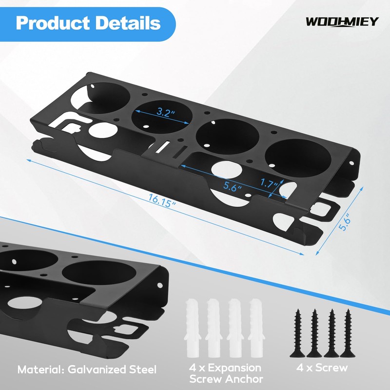WODHMIEY Spray Bottle Storage Rack with Angle Grinder Holder, with