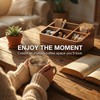Dstuff Acacia Wood Coffee Station Organizer for Countertop, Tea Organizer