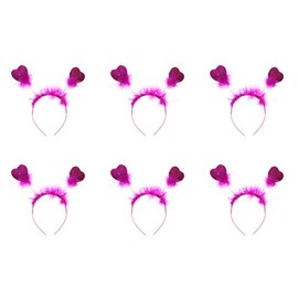 Zac's Alter Ego Pack of 8 Glitter Heart Head Boppers with Fur for Valentines Day Singles Parties
