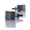 aplusashop ID Cufflinks Black + Engraving Stainless Steel Wedding Business