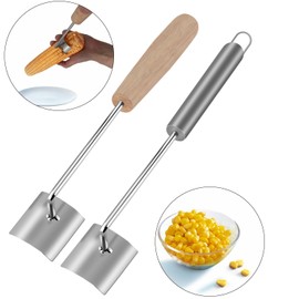 2Pc Corn Peeler for Corn On the cob, New Long Handle Stainless Steel Corn Stripper Tool, Corn Cutter to Cut Corn off the Cob, Cob Remover, Suitable for Home & Outdoor Dining