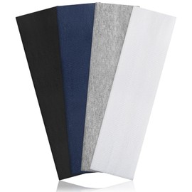 Pack of 4 Women's Hair Bands, Elastic Headband, Women's Hair Band, Men's Headband, Women's Sports Unisex Hair Bands for Women, Men, Yoga, Fitness, Jogging, Workout (Black, Grey, White, Dark Blue)