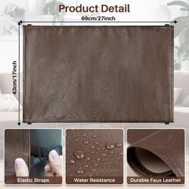 NZDWZDN Headrest Cover for Recliner Chair Recliner Headrest Protector Faux Leather Headrest Cover with Elastic Straps 17 x 27In (Brown)