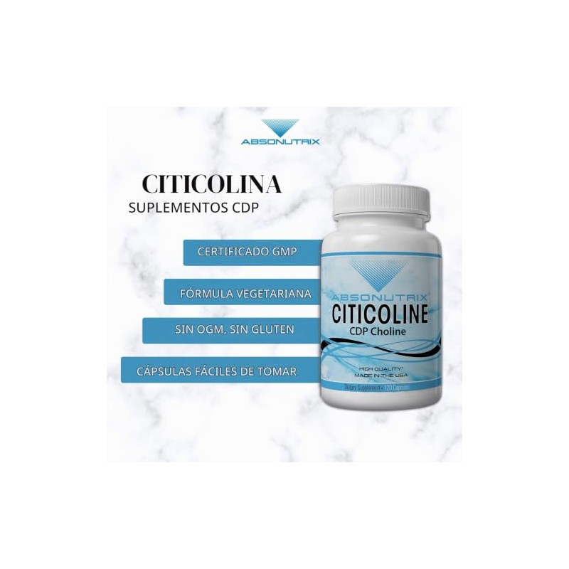 Citicolina CDP Colina 500 mg, 120 Cápsulas Vegetarianas