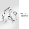 Anillos de Pareja Plata 925 Anillo de Compromiso Ajustable, Regalo