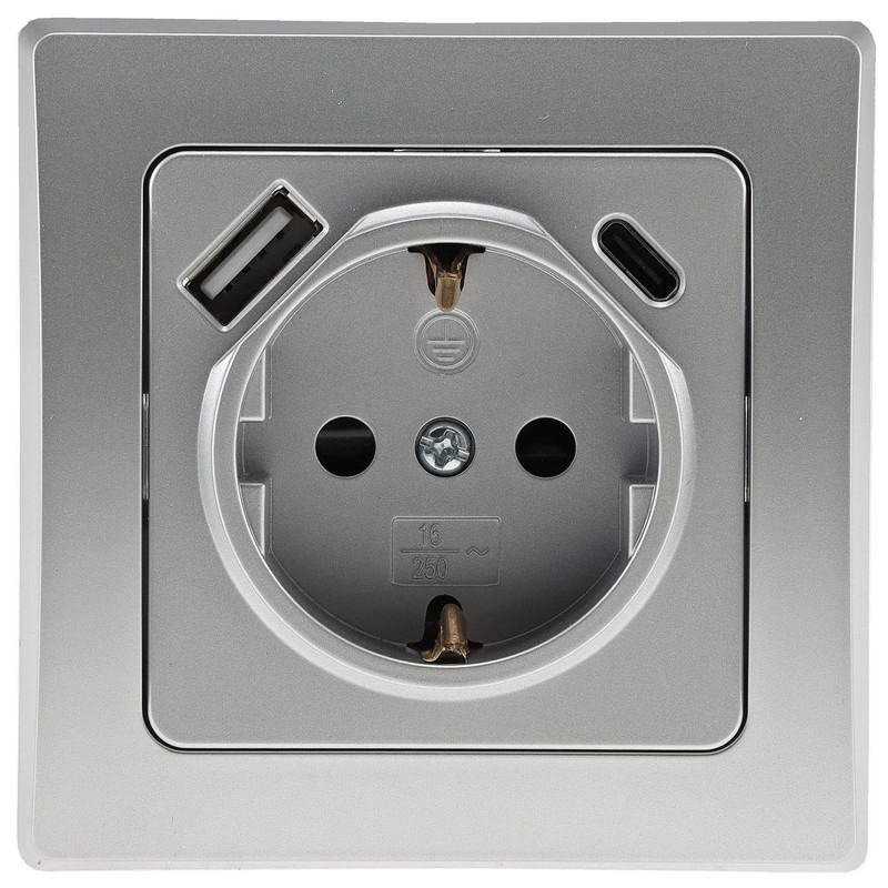Delphi Socket with USB C - Flush-Mounted 250 V /
