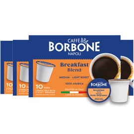 Caffe Borbone Breakfast Blend Coffee (40 Count) – Medium Light Roast, 100% Arabica, Roasted in Naples with Notes of Chestnut and Caramel – Single Serve Coffee Pods Compatible with K-Cup Brewers