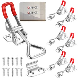 Tenbrachian 7 Pcs Adjustable Toggle Clamps, Metal Toggle Latch Hasp, Tension Clasp Lock, Heavy Duty Toggle Catch Latch Clamps, Quick Release Tension Toggle Lock for Cabinet Tool Boxes, with Screws