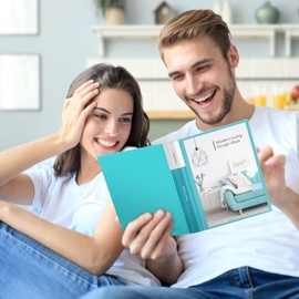 Dunwell Small Presentation Book 5.5x8.5 (2-Pack, Aqua), 24 Pockets Display 48 Half Size Pages, Plastic Binders with Sleeves, 5.5 x 8.5 Mini Booklets, Acid-Free Poly