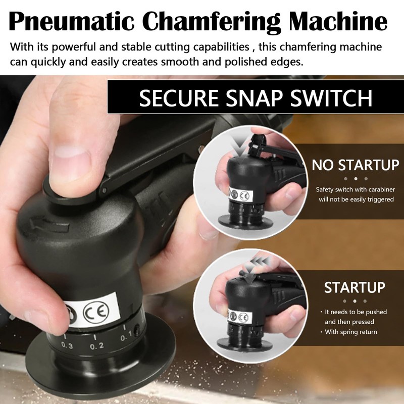 Pneumatic Chamfering Machine, 2-in-1 Mini Air Chamfering Tool, Pneumatic Chamfering