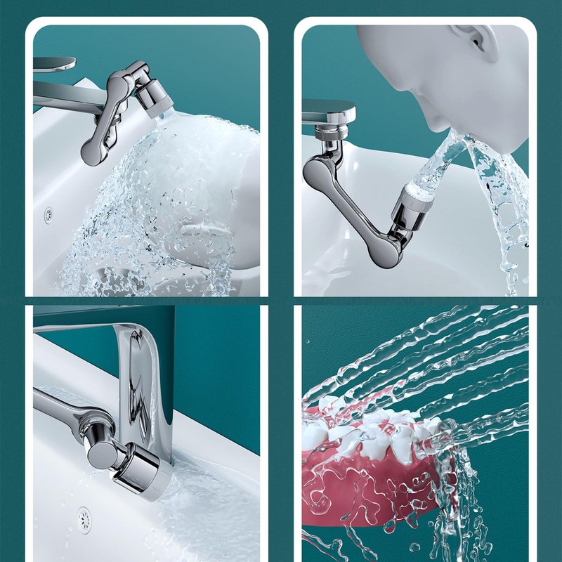 1080° Rotating Faucet Aerator with Splash-Proof Design - Dual-Mode Water-Saving
