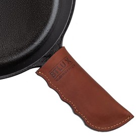 BTLUX Cast Iron Handle Cover, Set of 2 - Extra Thick Leather Heat Resistant Handle Holder for Cast Iron Skillets, Pans - Made in Georgia