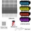 CyeeLife Steel tip Darts 22g+16 Flights+Sharpener+Dart Tool+12Aluminium shafts with Rubber