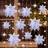 18pcs Winter Christmas Hanging Snowflake Decorations, 3D Holographic Snowflakes for