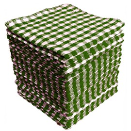 Petal Cliff 18 Pack, 100% Cotton Terry Kitchen Towels/Dish Cloths for Washing Dishes Ultra Absorbent, Drying Dish Rags for Cleaning Wipe Glass Size: 11 inch x 11 inch. (Green)