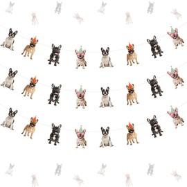 kreat4joy Boston Terrier Birthday Party Decoration, 3pcs Dog Theme Garland Pre-Strung for Boston Terrier Pet Lover Owner Puppy Animal Birthday Baby Shower Decoration