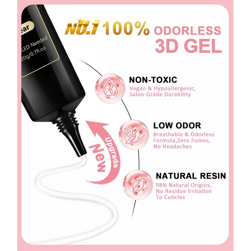 4 in 1 Upgrade 3D Gel Nail Gold Chrome Nail