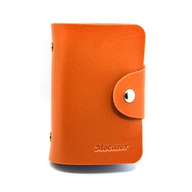 Mocasor Credit Card Holders for Women Men Bank Card Case (Orange)