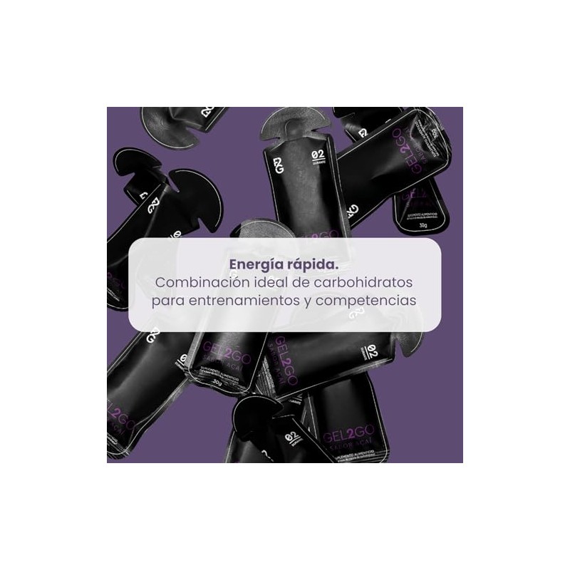 Fuel2go Gel Energético Sabor Acai Caja 30gr 20g Carbohidratos Liberación