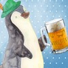 Mr. & Mrs. Panda Personalisierter Gravur Bierkrug Pinguin mit Kind