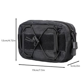 WUYUNTAI Tactical Pouches, Molle Admin Pouches Utility Cell Phone Flashlight Tool Pouch for Tactical Vest Chest Waist Pack Utility Tool Pouch Tactical Bag (Black)