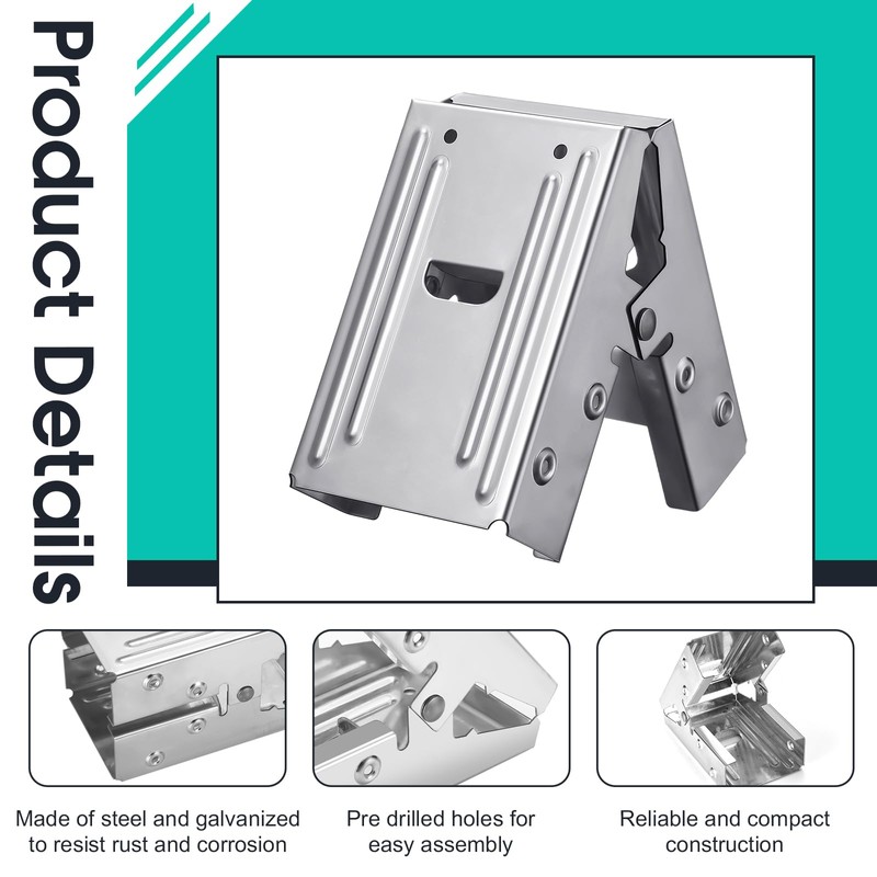 Gisafai 8 Pcs Steel Saw Horse Brackets Galvanized Metal Sawhorse