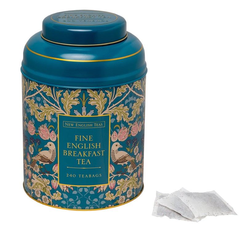 New English Teas Song Thrush & Berries Teal Tea Caddy