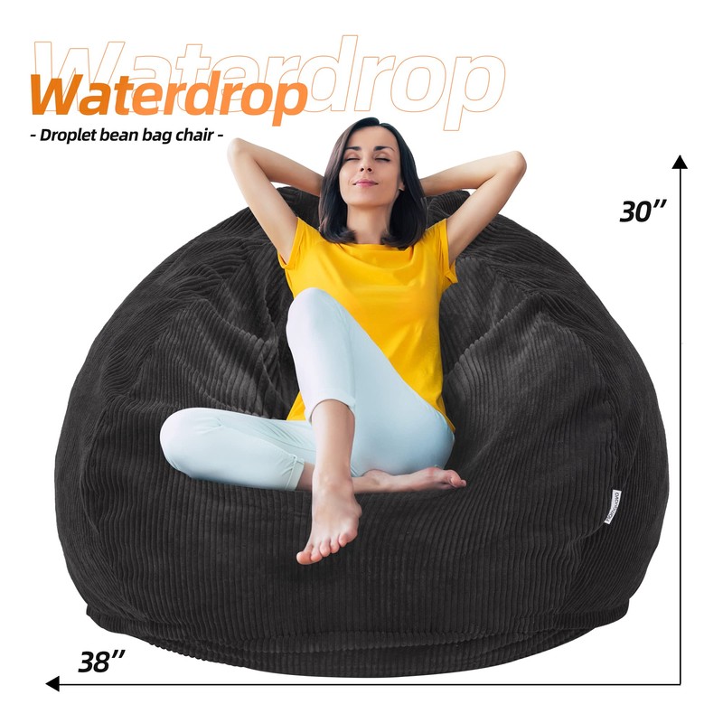 Homguava Bean Bag Chair: Teardrop Bean Bags with Memory Foam