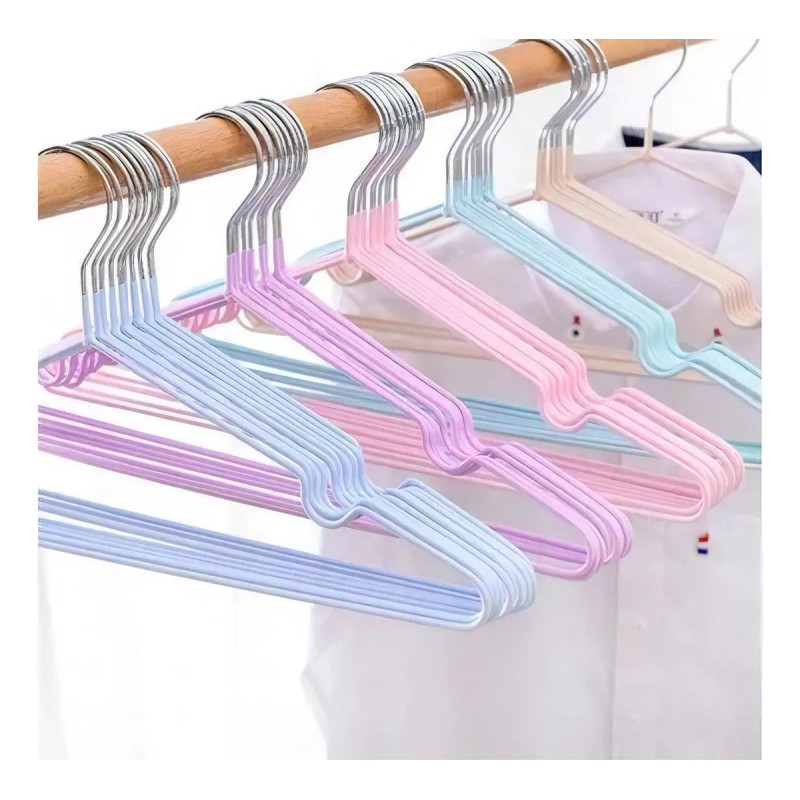 TodoPerchas 10 Ganchos Ropa Metalicos Antiderrapantes Calidad Premium