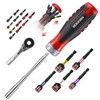 GEINXURN 19-Piece Ratchet Screwdriver and Bit Holder Removable Ergonomic Handle