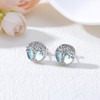 LEECCI Tree of Life Stud Earrings 925 Sterling Silver Moonstone