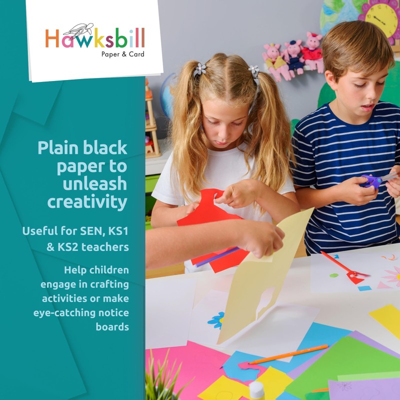 Hawksbill Paper 220GSM Multi-Purpose Black Card – 50 Pack of