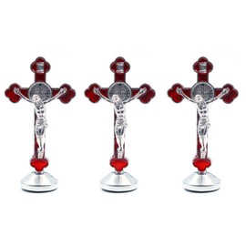 CENPEK 3pcs Religious Gifts Jesus Christ on Cross Statue Tabletop Crucifix Cross Home Décor