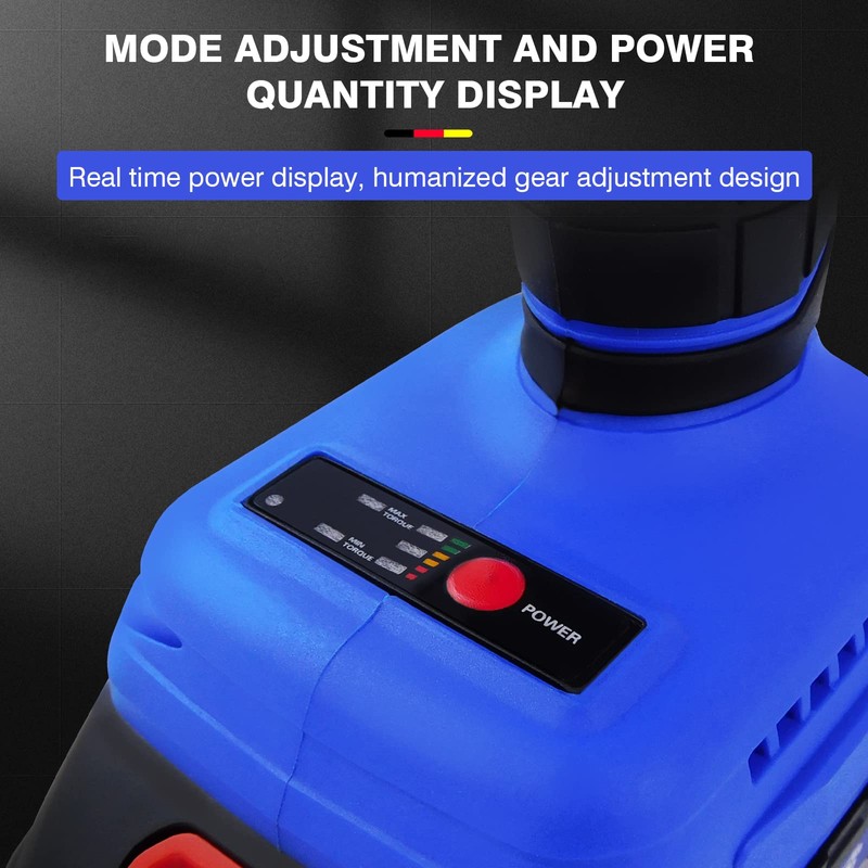 Qimu Cordless Impact Wrench,1/2 Impact Gun,3-IN-1 Brushless Power Electric Wrench/Max