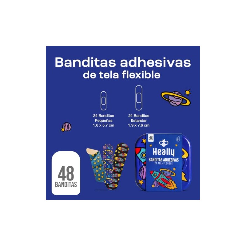 Curitas para Ni?os Banditas Adhesivas de Planetas Heally