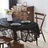 Warm Home Designs 60 x 84 Lace Tablecloth. Black Oval