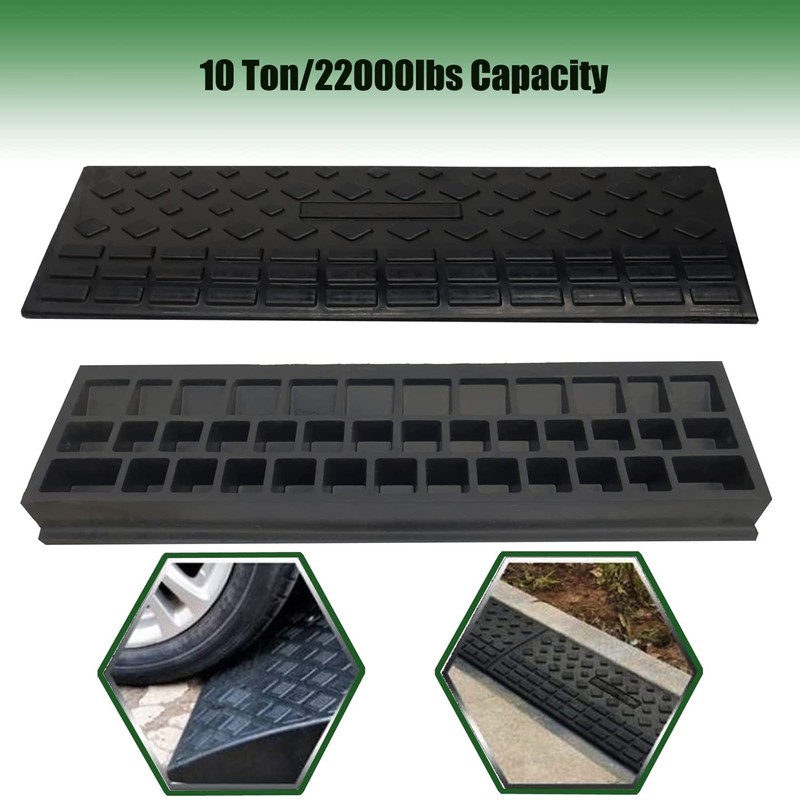 TECHTONGDA Rubber Curb Ramp, Heavy Duty 22000lbs (10 Ton) Weight