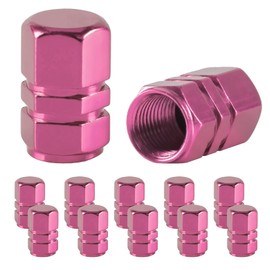 JUSTTOP - Tapones para válvula de neumático de Coche, 12 Tapones, Universal para Coches, SUV, Bicicleta, Camiones y Motocicletas, Color Rosa