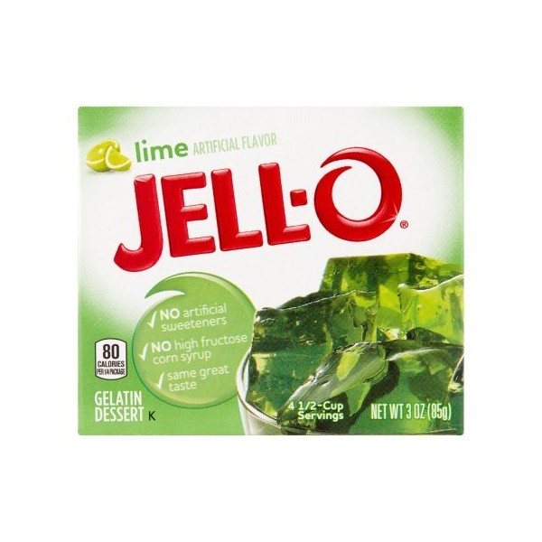 Jell-o, Gelatin Dessert, Lime (Pack of 2)