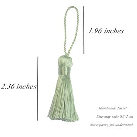 Makhry - 20 pezzi di nappe fatte a mano setose mini artigianato con cavo da 2 pollici, fiocco e piccolo nodo cinese per orecchini, segnalibri, accessori per lavori fai da te (Verde erba)