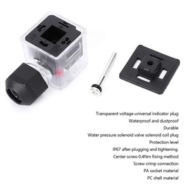 Watris Veiyi Solenoid Valve 12 V, 5 Pieces Solenoid Valve Plug, with Light without Cable, DC, for Water Pressure Applications in Industry