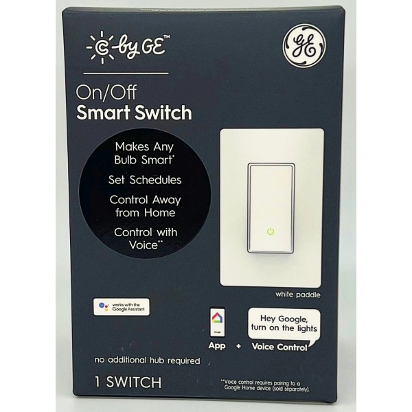 GE Smart Light Switch, Paddle Style, Neutral Wire Required, Bluetooth
