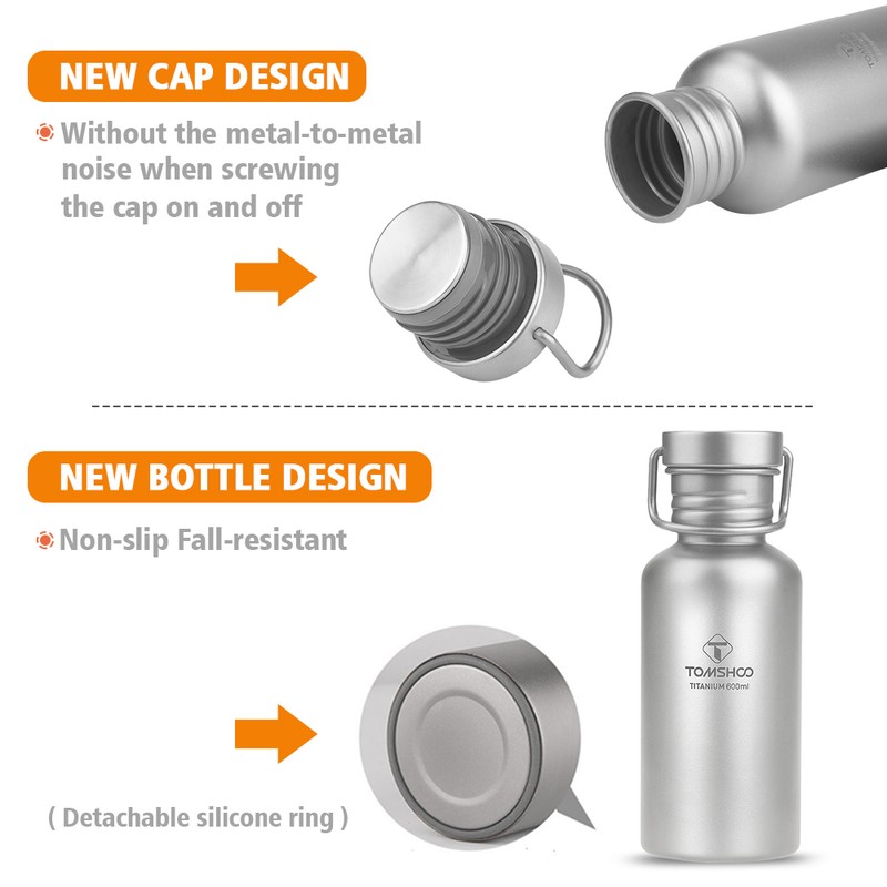600ml Full Titanium Water Bottle Ultralight Outdoor Camping Hiking Cycle