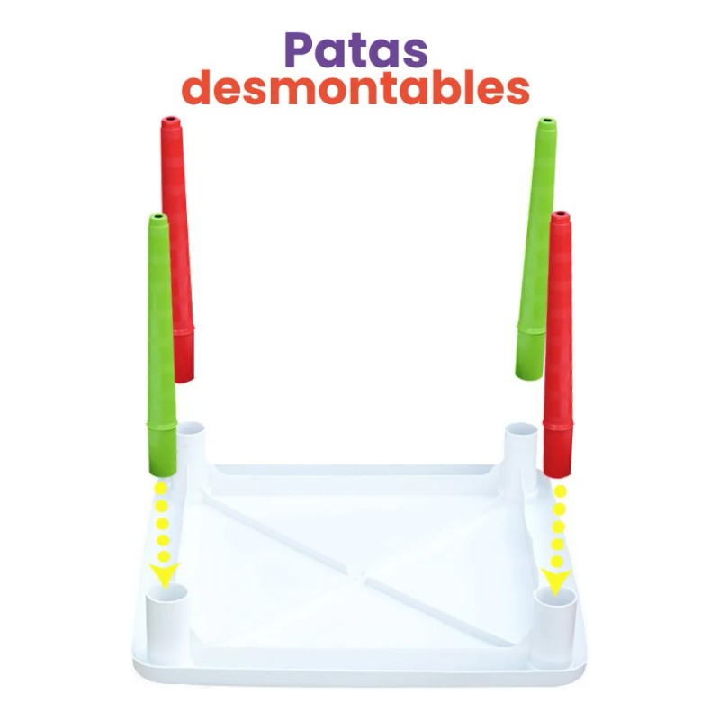 Kit 4 Mesas Didáctica Infantil Con Portavasos Mesa De Juegos