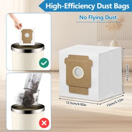 12 Pack Dust Bags Compatible with iRobot Roomba 105X,104,105,Plus 405,505,504,705 Vac,415X,705X, Vacuum Bags, Large Capacity Disposable Replacement Bags