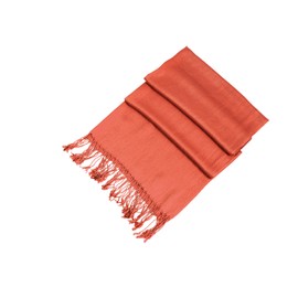 Sakkas Large Soft Silky Pashmina Shawl Wrap Scarf in Solid Colors - Rust