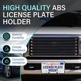 GRUOIZ Quick Install Front License Plate Holder Compatible with 2005-2007 Ford F-250 F-350 F-450 F-550 ABS License Plate Mounting Bracket Replacement Frame with Screws
